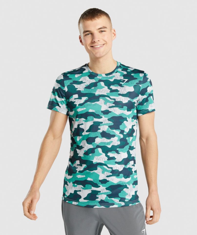 Men\'s Gymshark Arrival T-Shirts Camo | NZ 2MNDIP